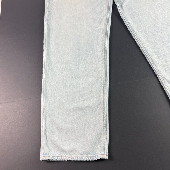 American Eagle Jean Women 32x31* Highest Rise Baggy Straight Blue Denim Tag 10 R - Picture 6 of 16